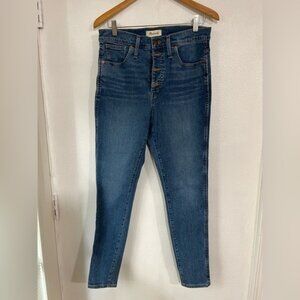 May will 10 inch high rise skinny 30 like denim butterfly front